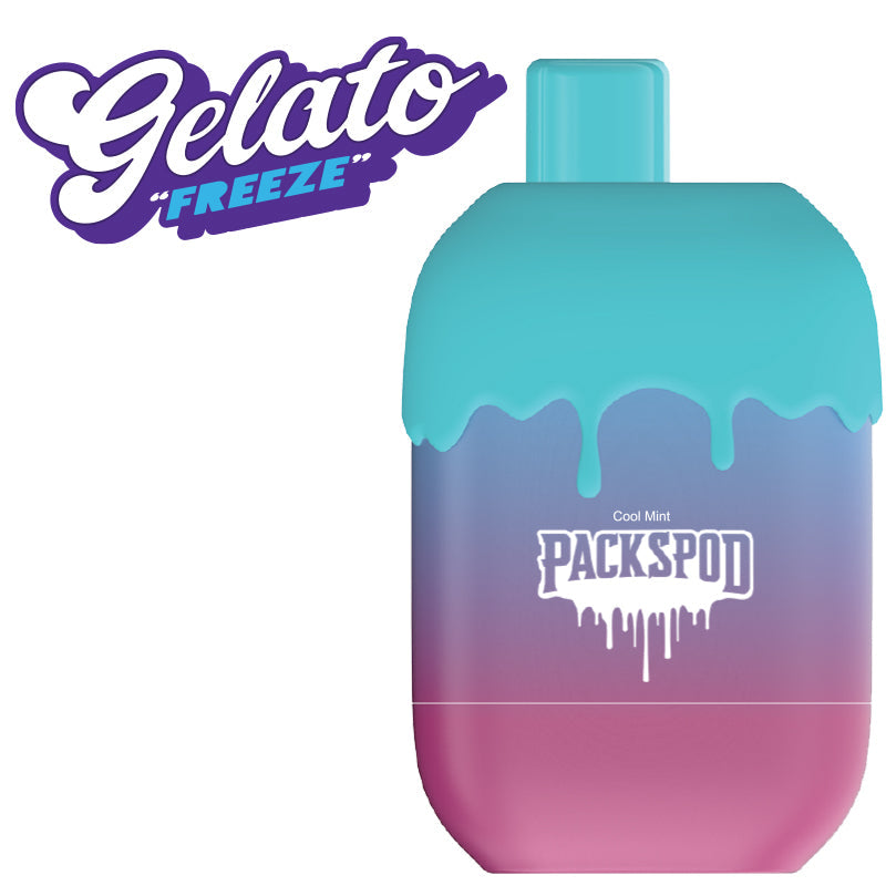 Packspod Disposable | 5000 Puffs | 12mL | 50mg | Gelato Freeze Cool Mint