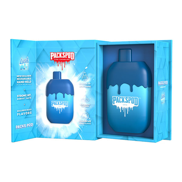 Packspod Disposable | 5000 Puffs | 12mL | 50mg | Limited Edition Lush Ice with Packaging