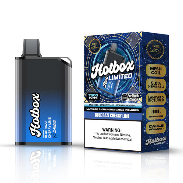 Puff HotBox Disposable | 7500 puffs | 16mL | Blue Razz Cherry Lime Limited Edition with Packaging