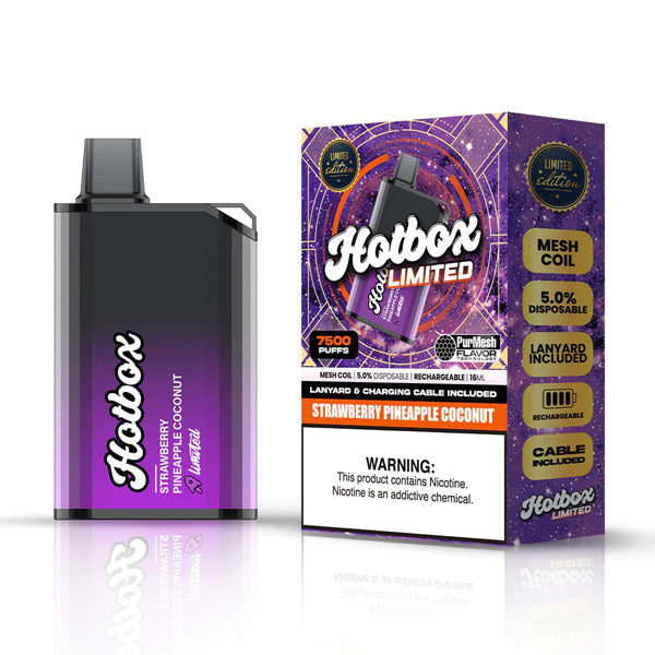 Puff HotBox Disposable | 7500 puffs | 16mL | Strawberry Pineapple Coconut Limited Edition with Packaging