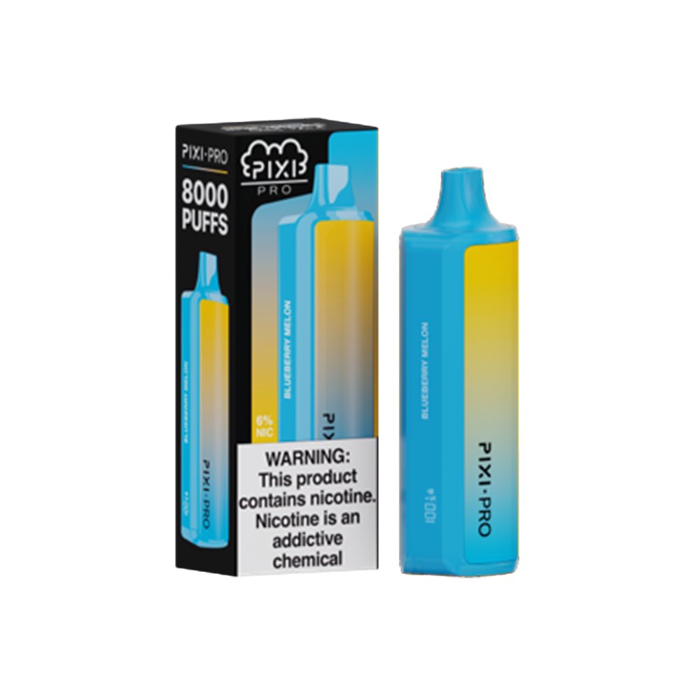 Puff Pixi Pro Disposable | 8000 puffs | 14mL | 60Mg | Blueberry Melon with Packaging
