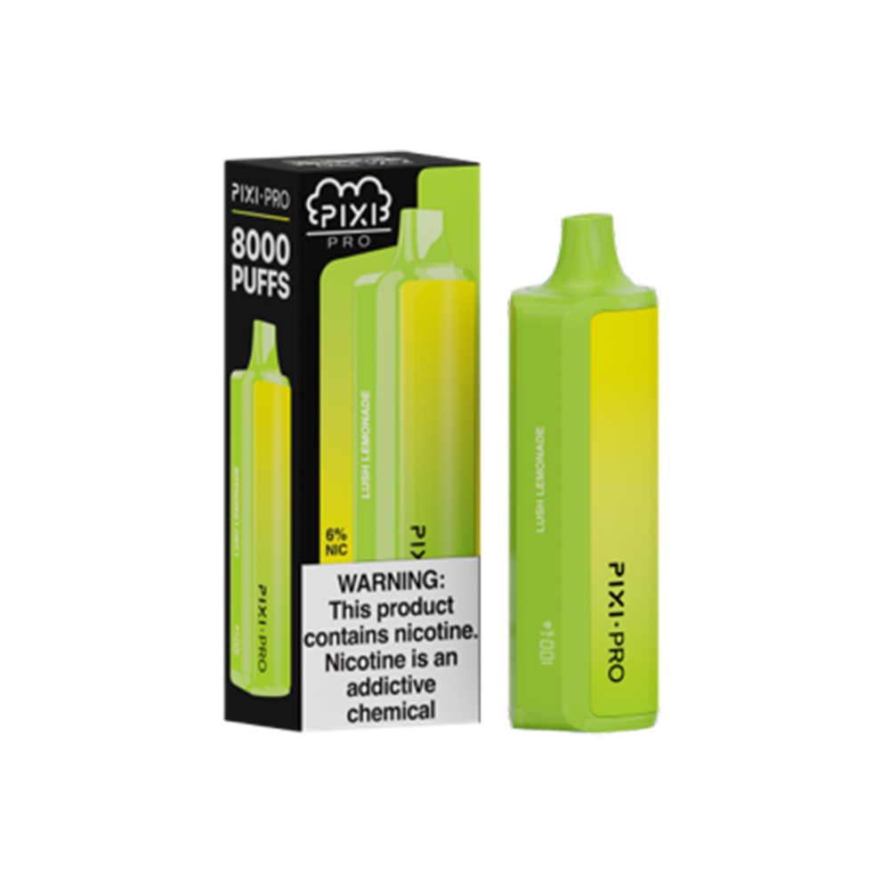 Puff Pixi Pro Disposable | 8000 puffs | 14mL | 60Mg | Lush Lemonade with Packaging