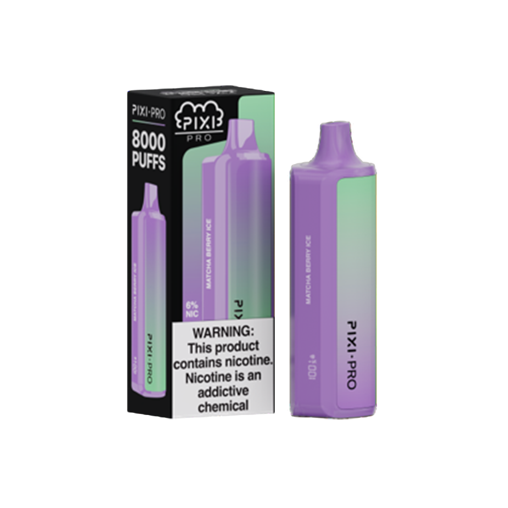 Puff Pixi Pro Disposable | 8000 puffs | 14mL | 60Mg | Matcha Berry with Packaging