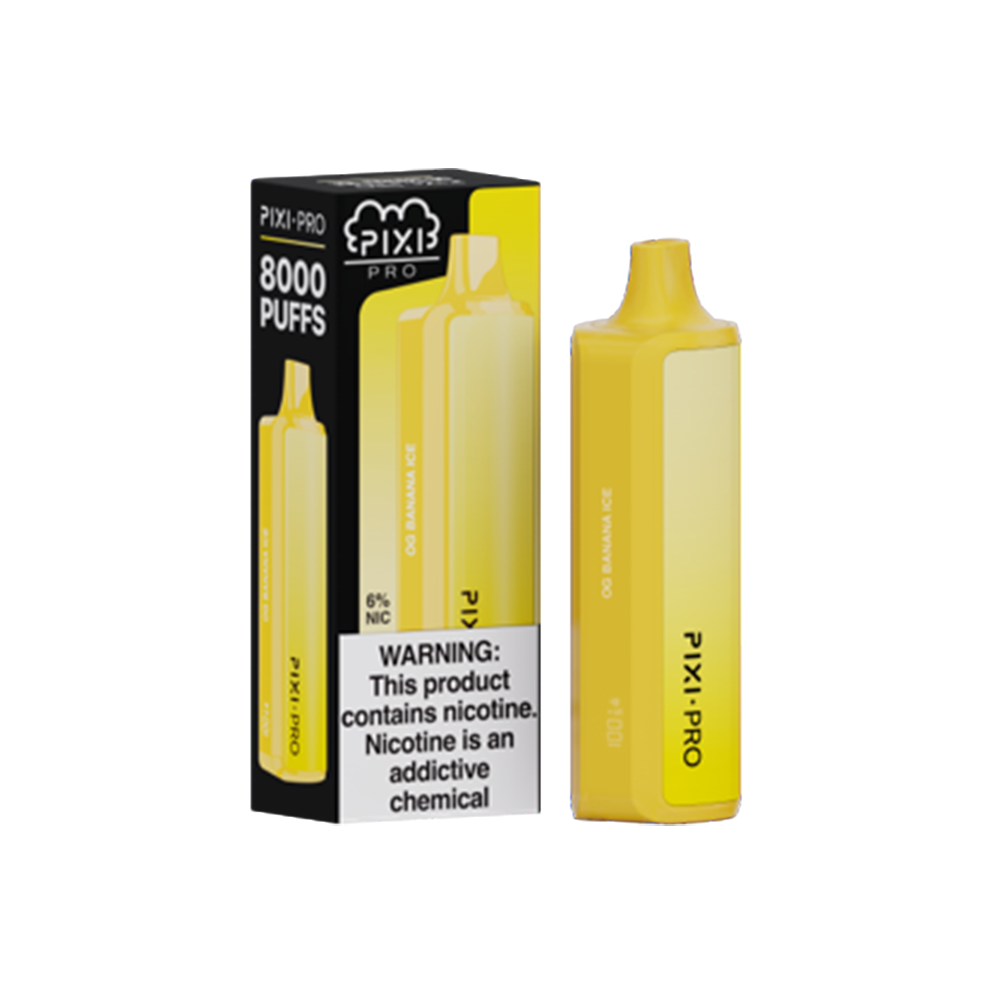 Puff Pixi Pro Disposable | 8000 puffs | 14mL | 60Mg | Og Banana Ice with Packaging