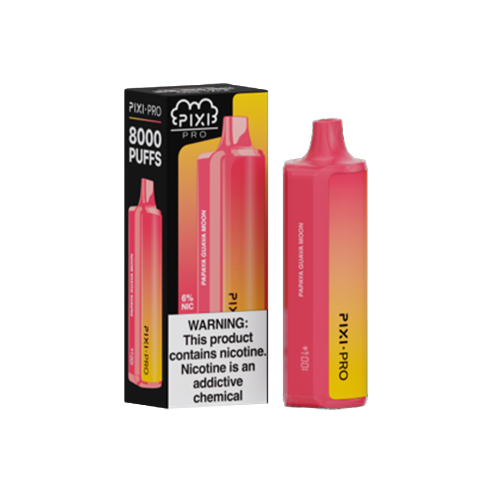 Puff Pixi Pro Disposable | 8000 puffs | 14mL | 60Mg | Papaya Guava Moon with Packaging