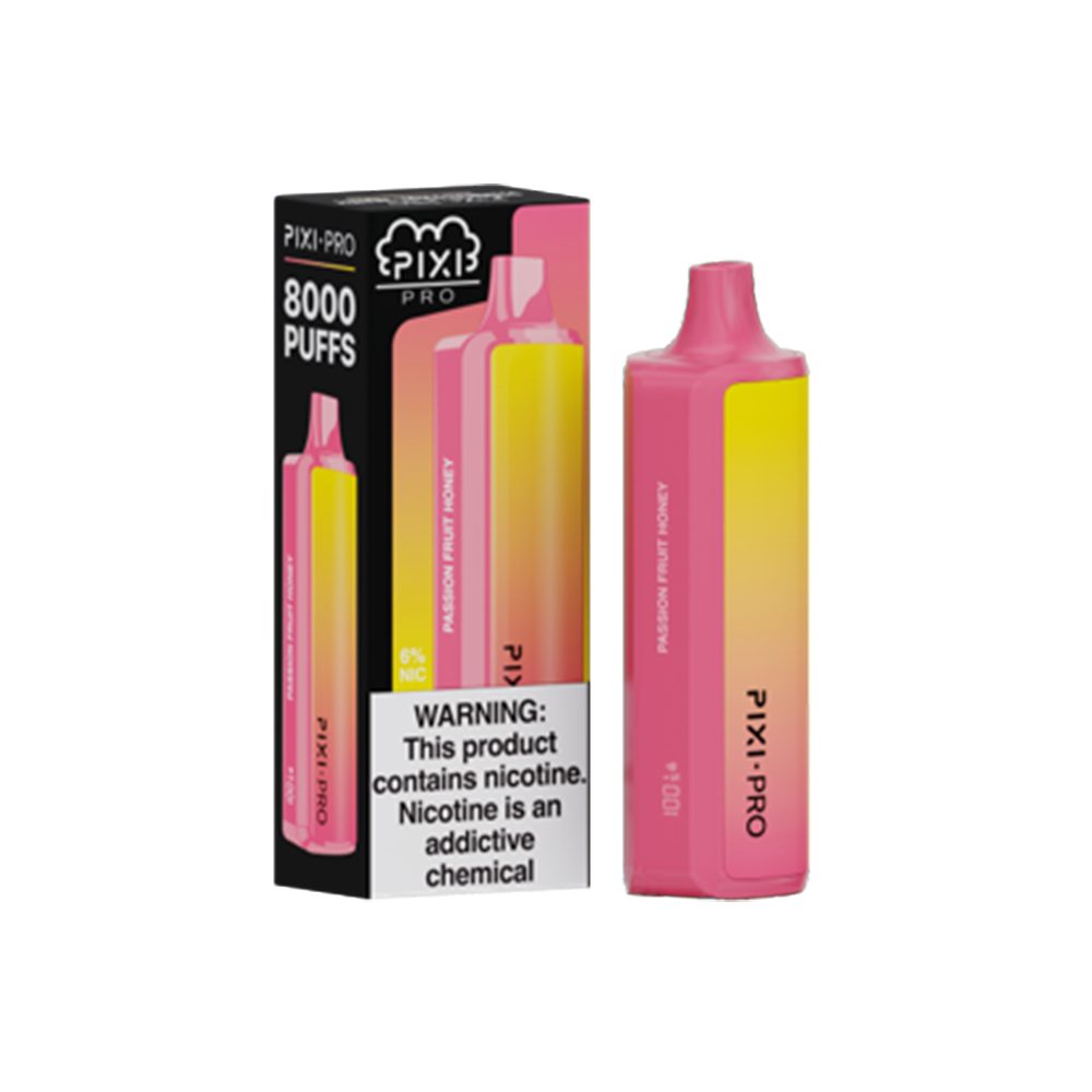 Puff Pixi Pro Disposable | 8000 puffs | 14mL | 60Mg | Passion Fruit Honey with Packaging