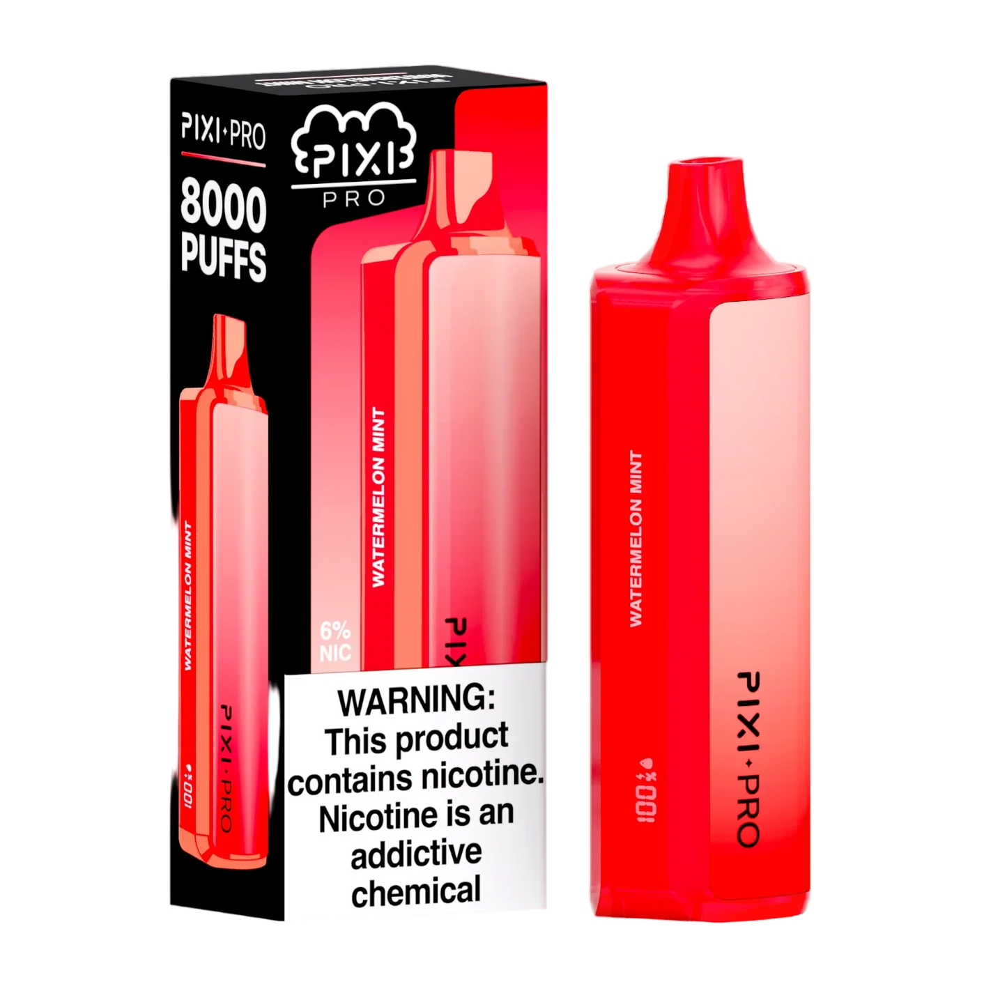 Puff Pixi Pro Disposable | 8000 puffs | 14mL | 60Mg | Watermelon Mint with Packaging
