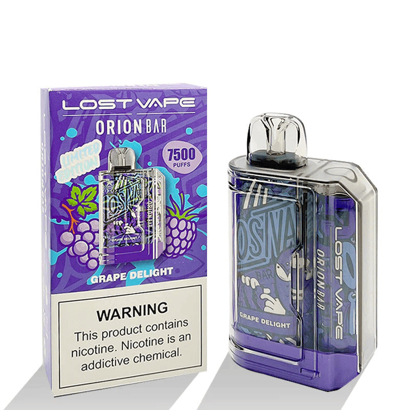 Orion Bar Disposable | 7500 Puff | 18mL | 50mg | Grape Delight with packaging