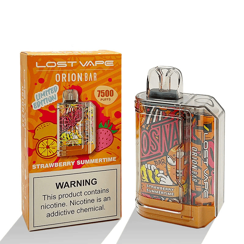 Orion Bar Disposable | 7500 Puff | 18mL | 50mg | Strawberry Summertime with packaging