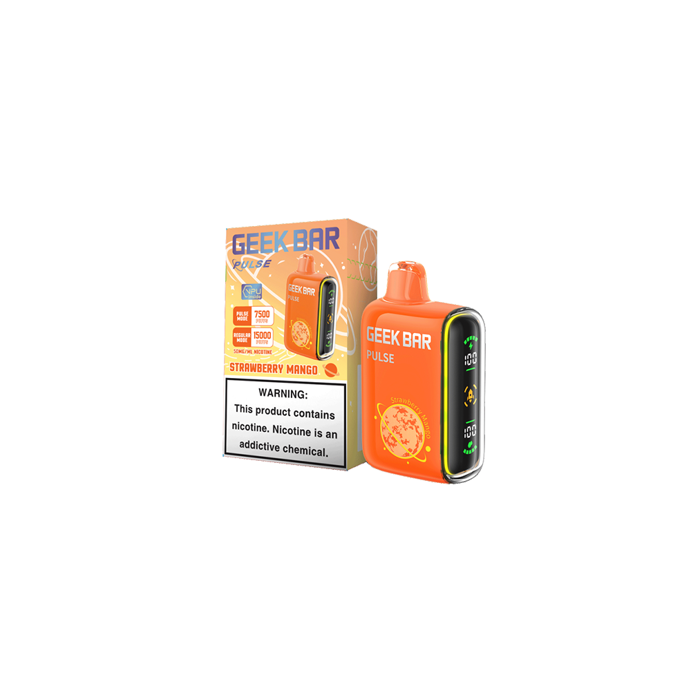 Geek Bar Pulse Disposable | 15000 Puffs | 16mL | 50mg | Strawberry Mango with Packaging