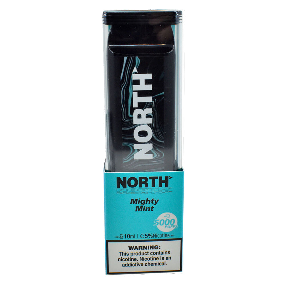 North Disposable | 5000 Puffs | 10mL | 50mg | Mighty Mint with packaging