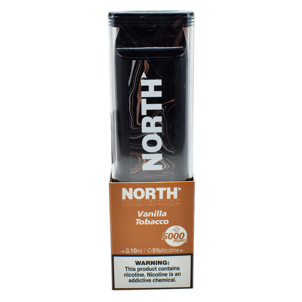 North Disposable | 5000 Puffs | 10mL | 50mg | Vanilla Tobacco with packaging