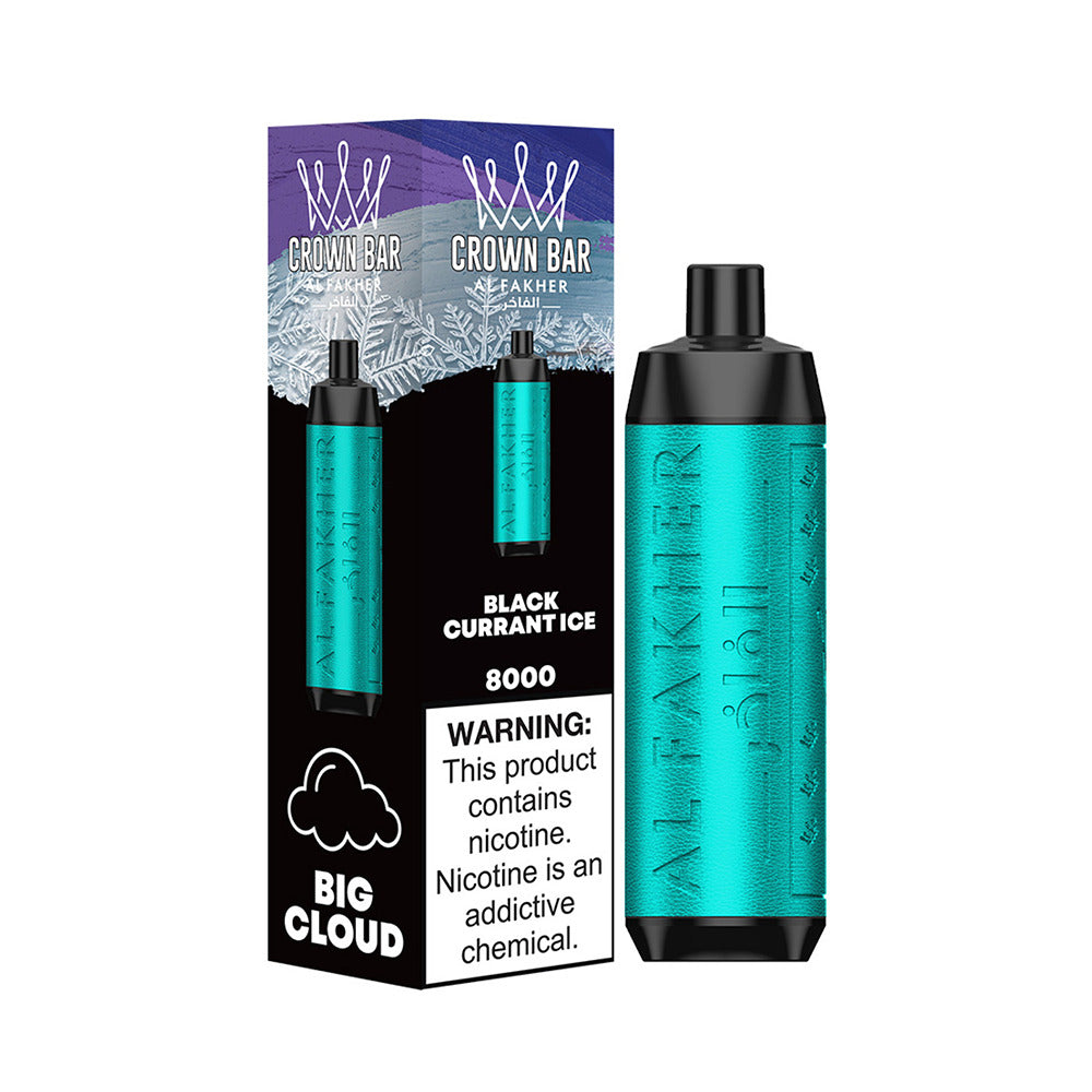 Crown Bar AF8000 Disposable | 8000 Puffs | 18mL | 50mg | Black Currant Ice with packaging