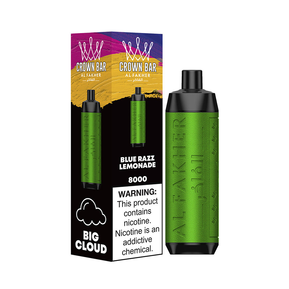 Crown Bar AF8000 Disposable | 8000 Puffs | 18mL | 50mg | Blue Razz Lemonade with packaging