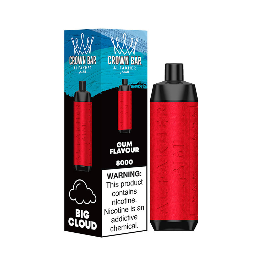Crown Bar AF8000 Disposable | 8000 Puffs | 18mL | 50mg | Gum Flavour with packaging