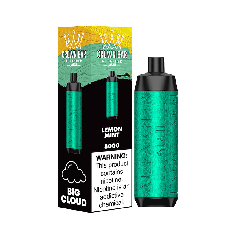 Crown Bar AF8000 Disposable | 8000 Puffs | 18mL | 50mg | Lemon Mint with packaging