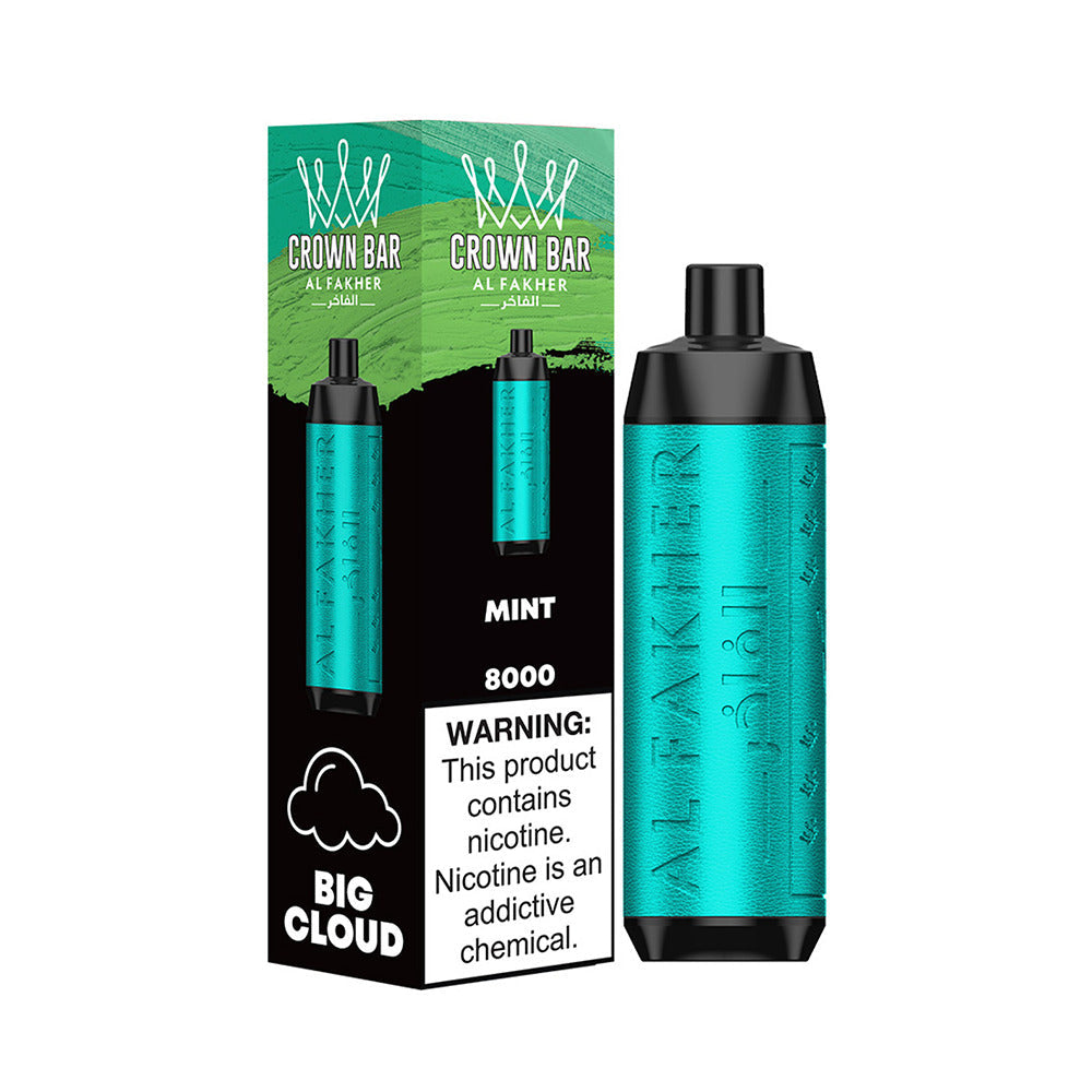 Crown Bar AF8000 Disposable | 8000 Puffs | 18mL | 50mg | Mint with packaging