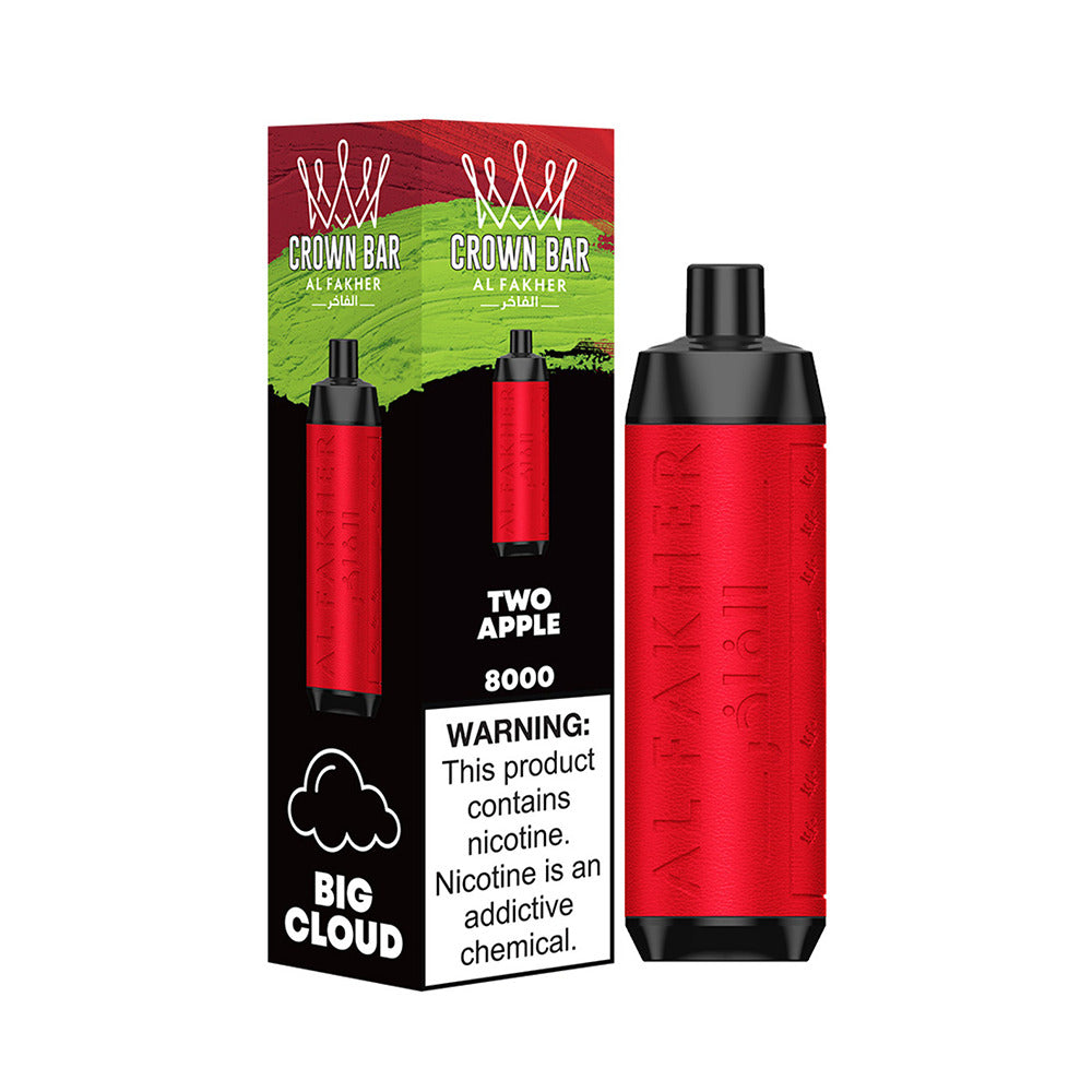 Crown Bar AF8000 Disposable | 8000 Puffs | 18mL | 50mg | Two Apple with packaging