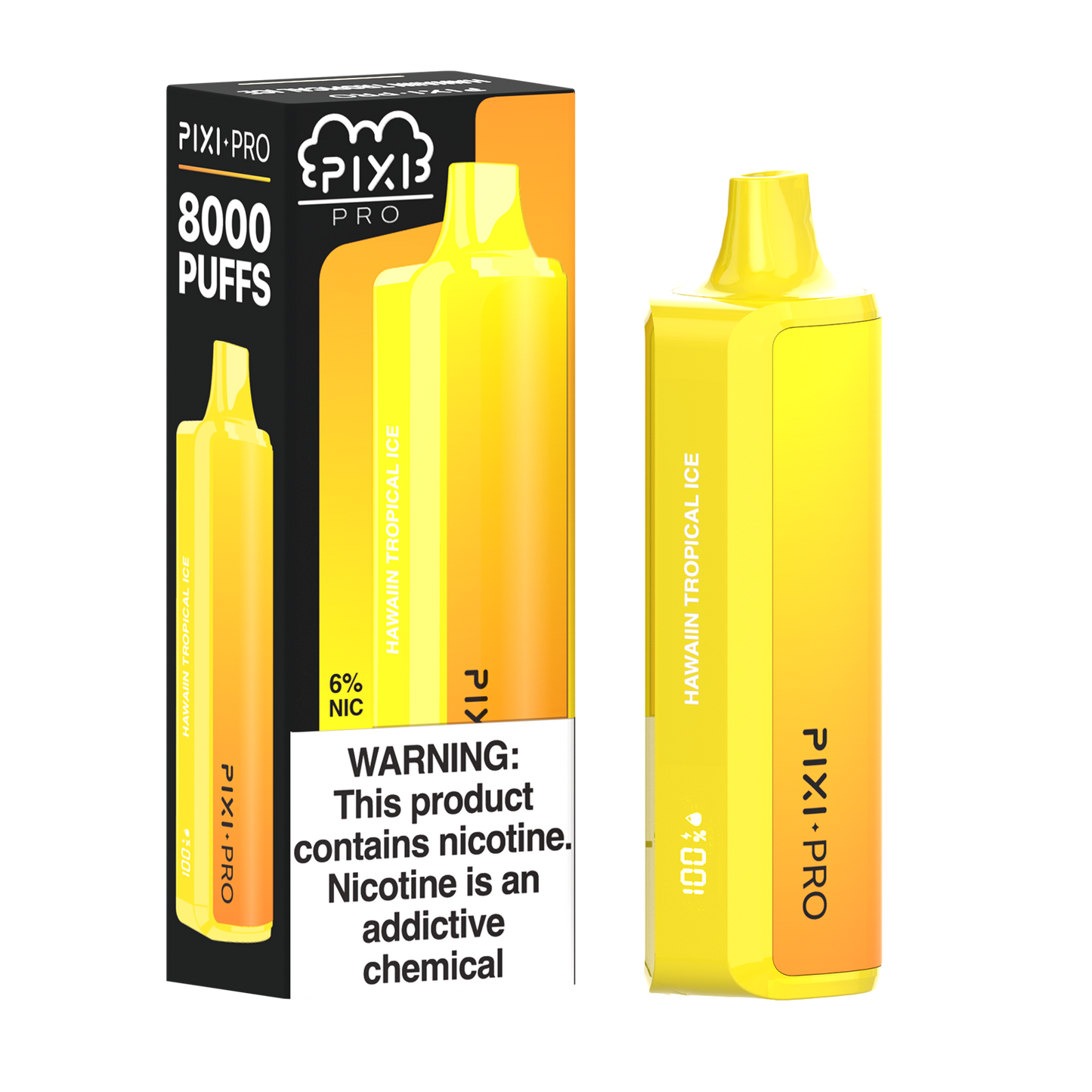 Puff Pixi Pro Disposable | 8000 puffs | 14mL | 60Mg | Hawaiian Tropical Ice with packaging
