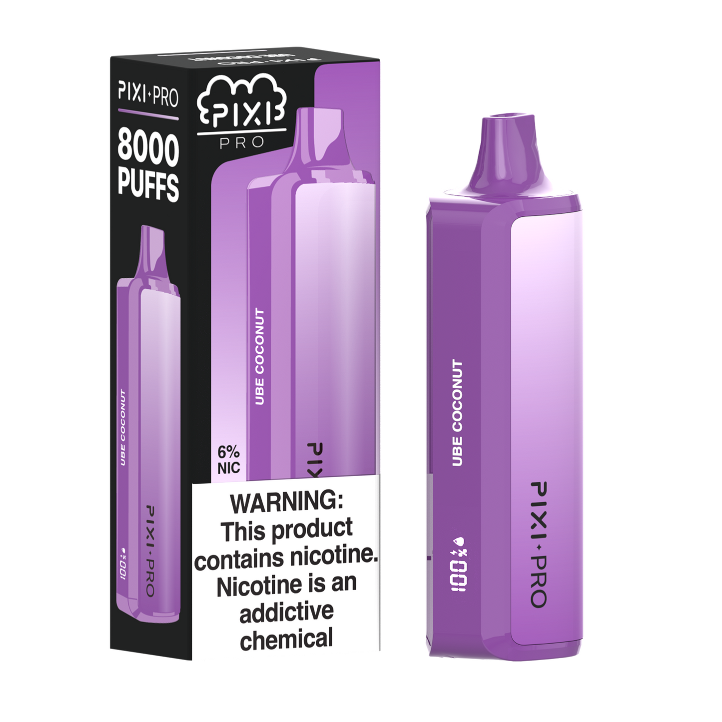 Puff Pixi Pro Disposable | 8000 puffs | 14mL | 60Mg | Ube Coconut with packaging