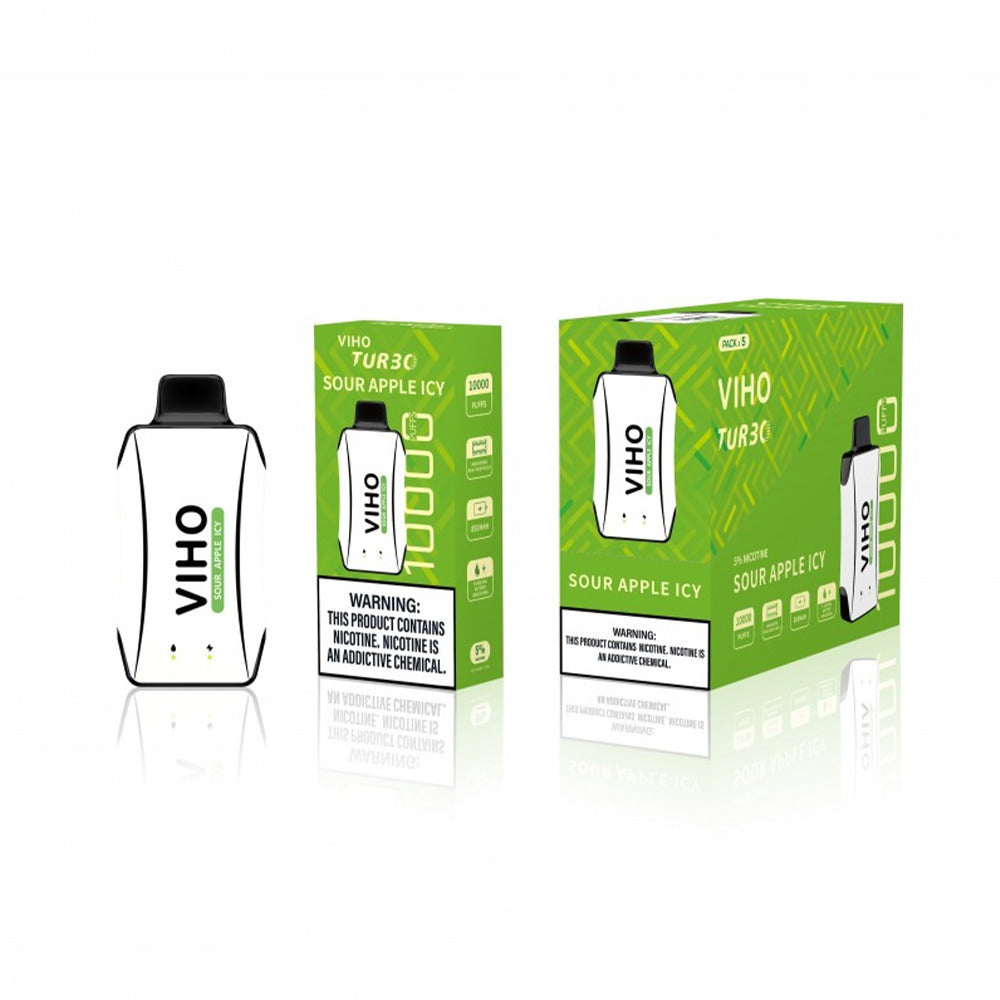 Viho Turbo Disposable | 10000 Puffs | 17mL | 50mg | Sour Apple Icy with packaging
