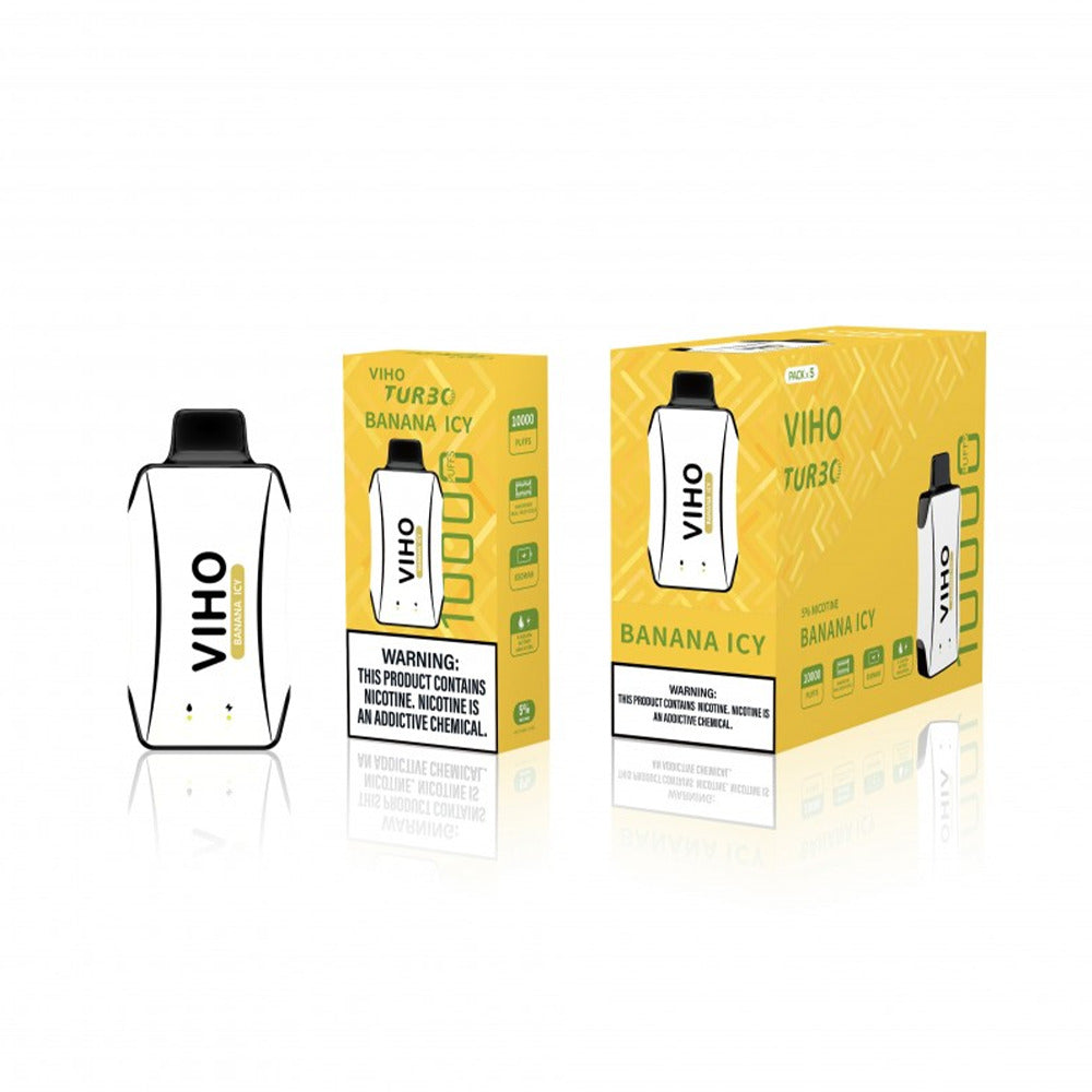 Viho Turbo Disposable | 10000 Puffs | 17mL | 50mg | Banana Icy with packaging
