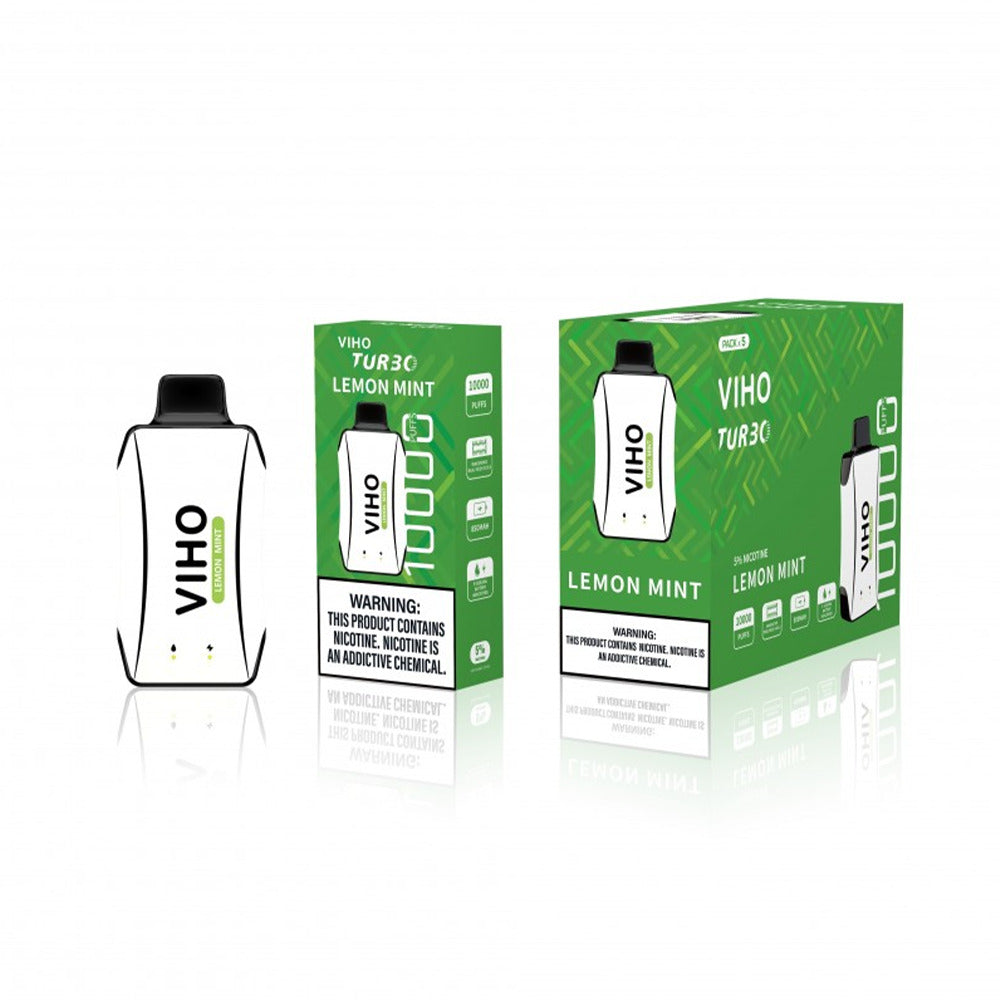Viho Turbo Disposable | 10000 Puffs | 17mL | 50mg | Lemon Mint with packaging