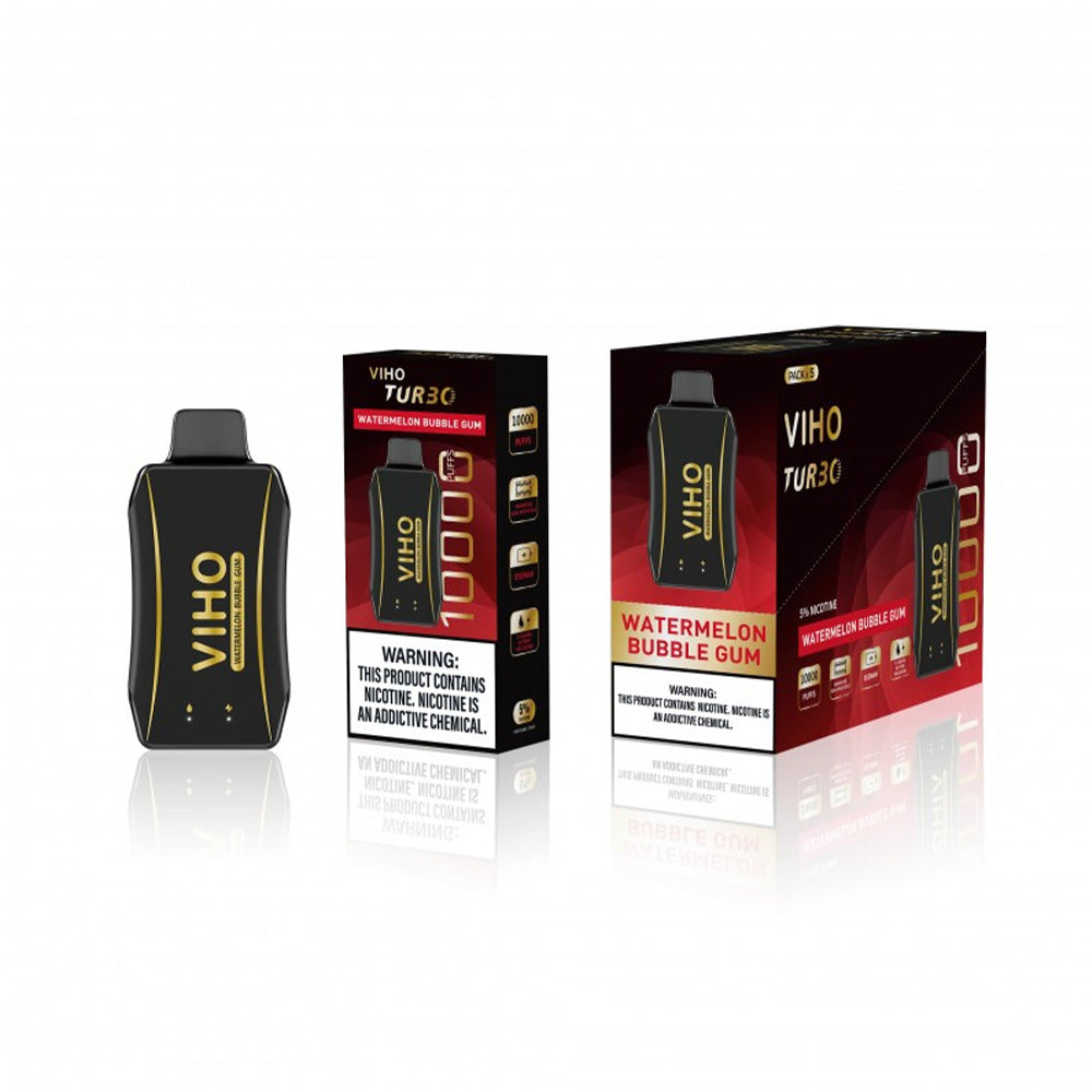 Viho Turbo Disposable | 10000 Puffs | 17mL | 50mg | Watermelon Bubble Gum with packaging