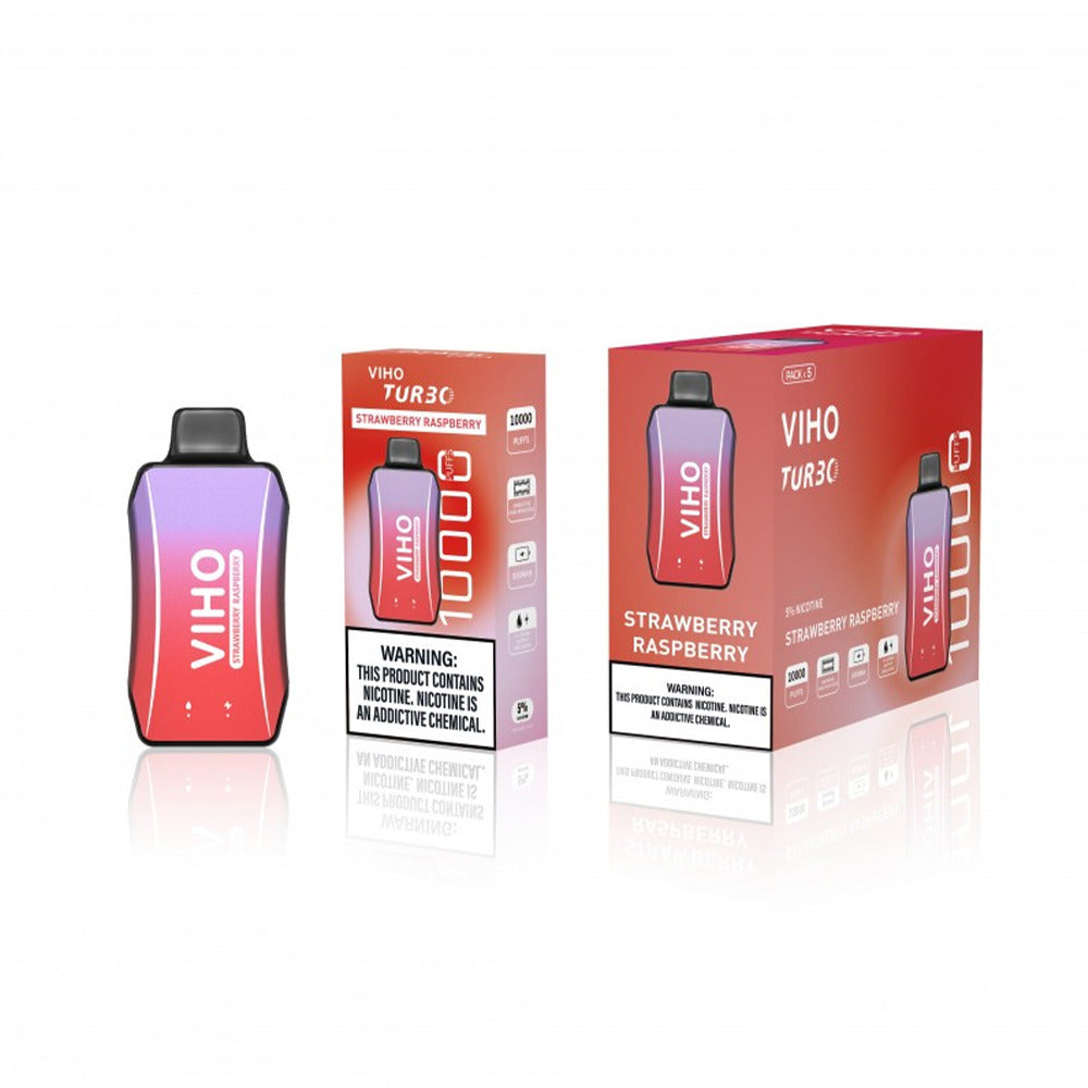 Viho Turbo Disposable | 10000 Puffs | 17mL | 50mg | Strawberry Raspberry with packaging