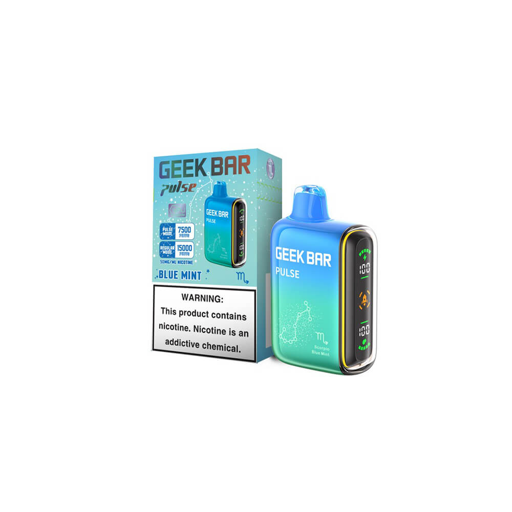 Geek Bar Pulse Disposable | 15000 Puffs | 16mL | 50mg | Blue Mint with Packaging