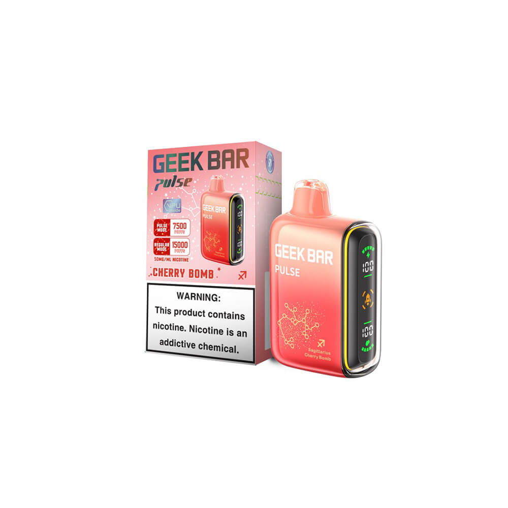 Geek Bar Pulse Disposable | 15000 Puffs | 16mL | 50mg | Cherry Bomb with Packaging