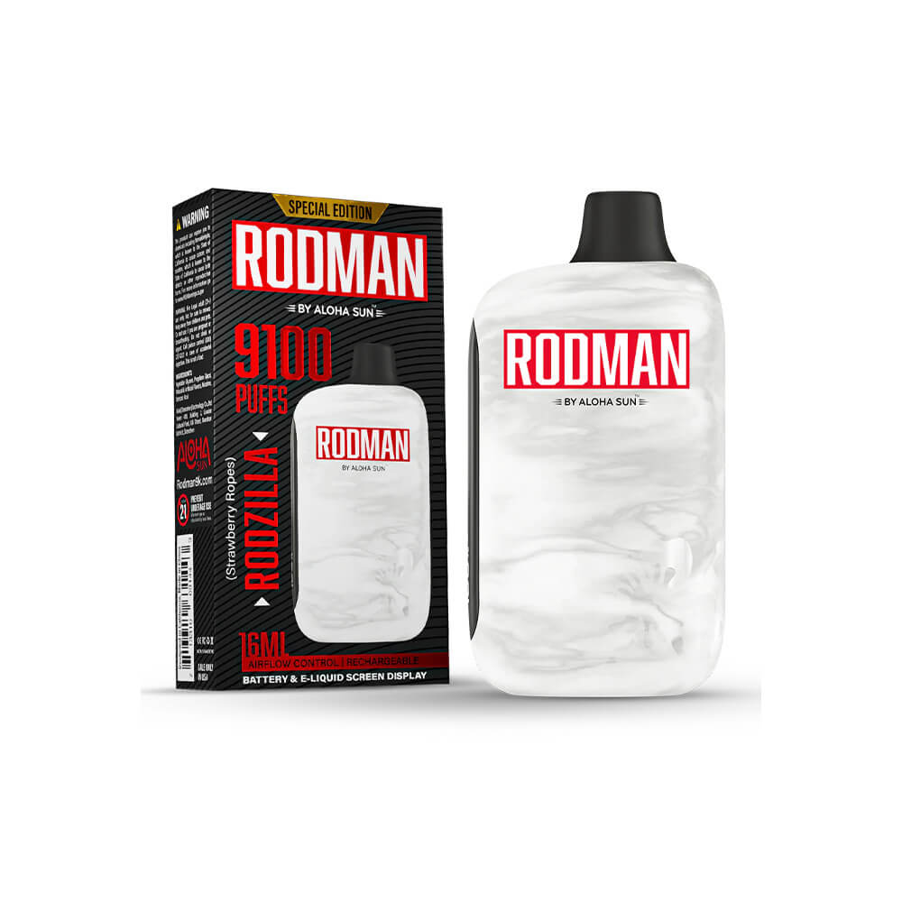 Aloha Sun Rodman Disposable | 9100 Puffs | 16mL | 50mg | The Worm Sour Gummy Worms with packaging