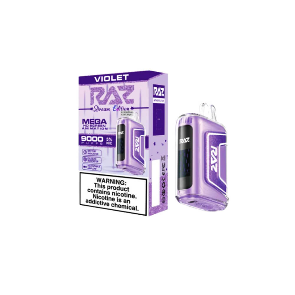RAZ TN9000 Disposable | 9000 Puffs | 12mL | 50mg | Violet with packaging