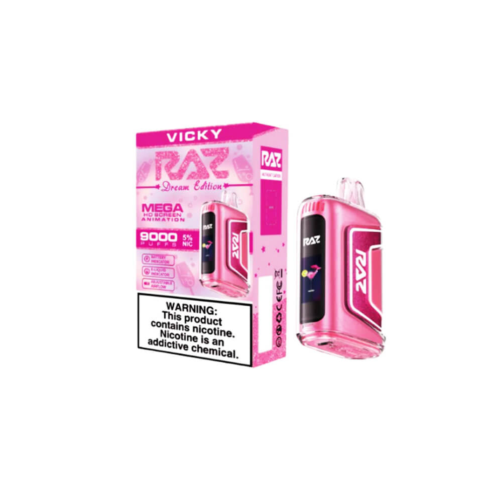 RAZ TN9000 Disposable | 9000 Puffs | 12mL | 50mg | Vicky (Pink Lemonade) with packaging
