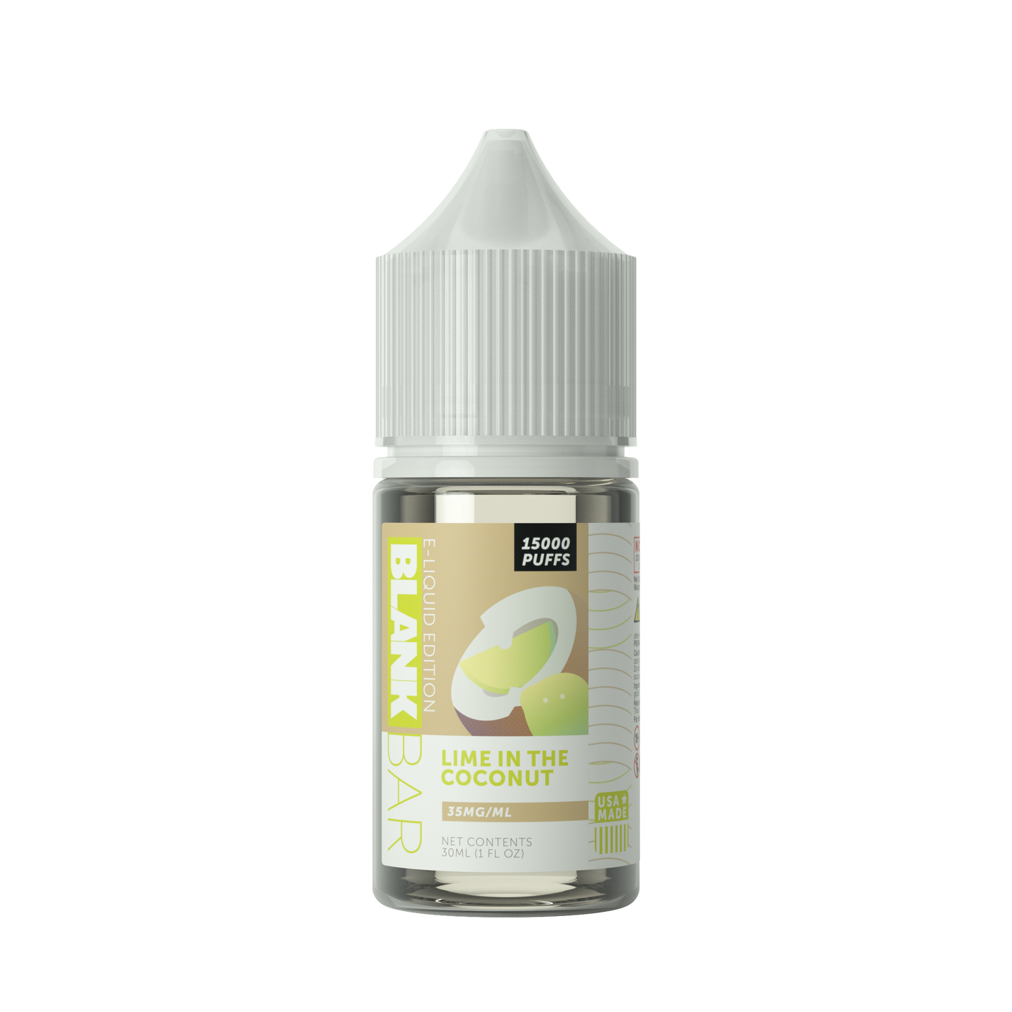 Blank Bar 15000 Puff Salt-Lime in the Coconut, 30mL bottle