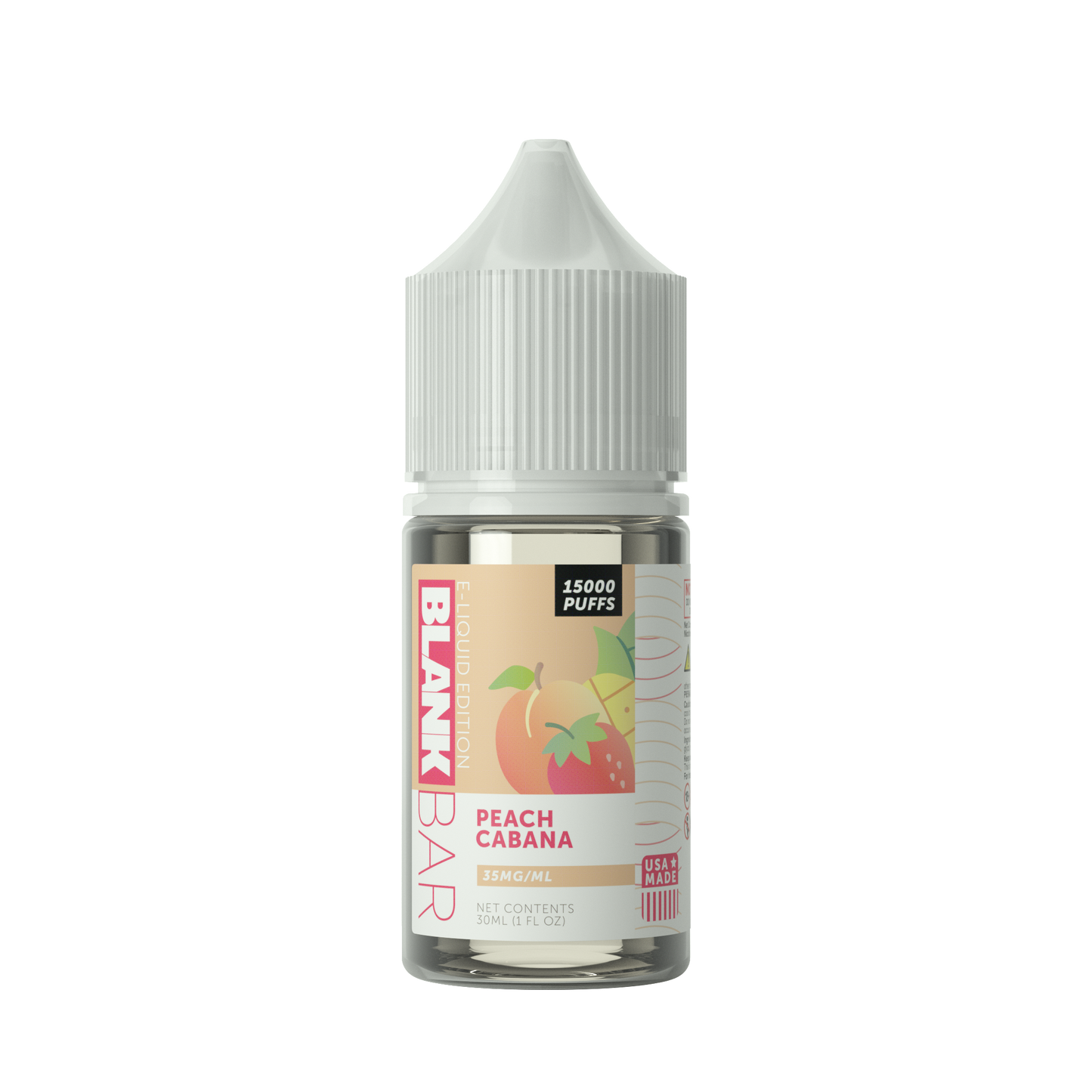 Blank Bar 15000 Puff Salt-Peach Cabana, 30mL bottle