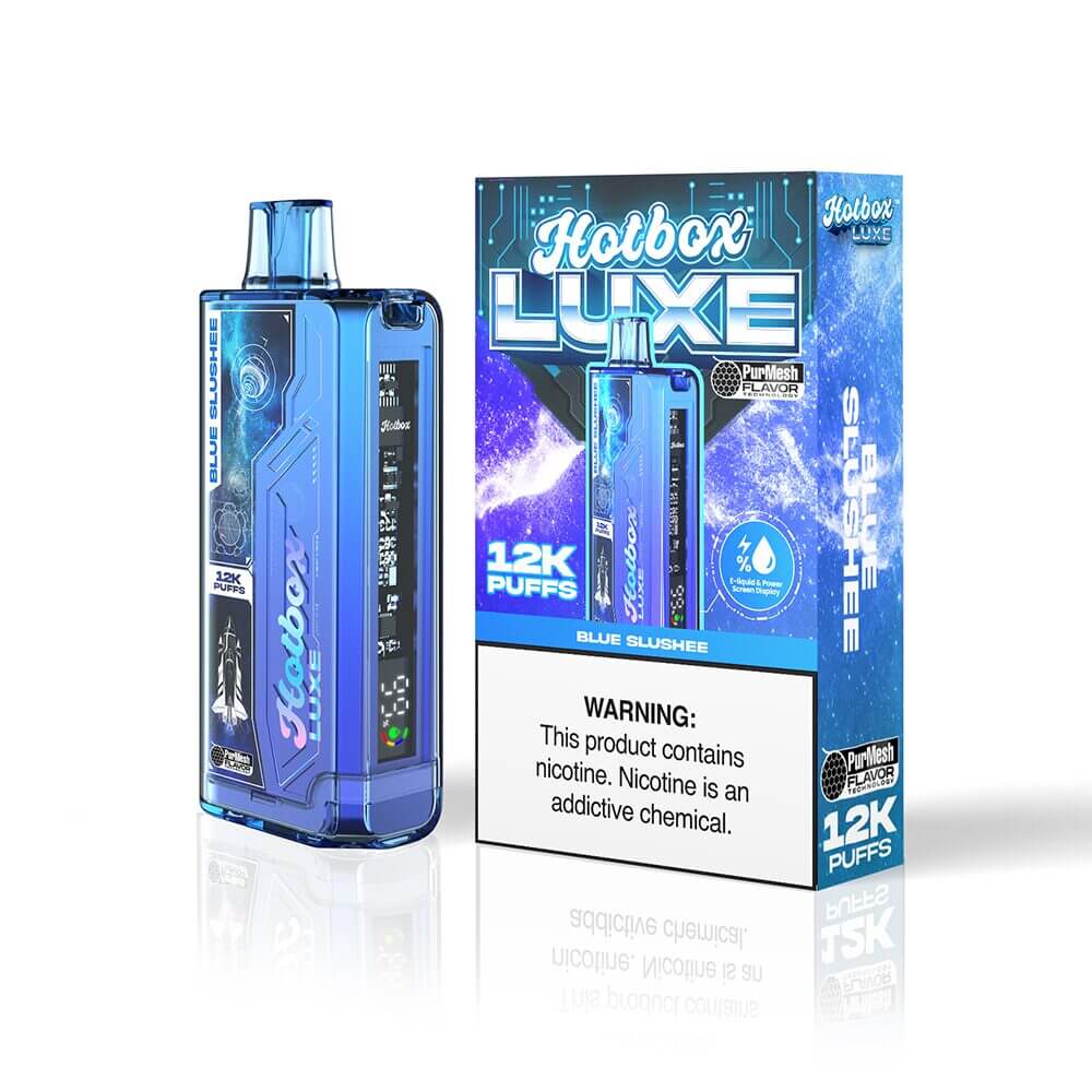 Puff HotBox Luxe Disposable | 12000 puffs | 20mL | 50mg | blue Slushee with packaging