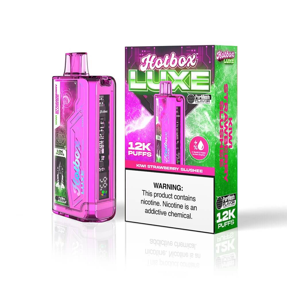 Puff HotBox Luxe Disposable | 12000 puffs | 20mL | 50mg | Kiwi Strawberry Slushee with packaging