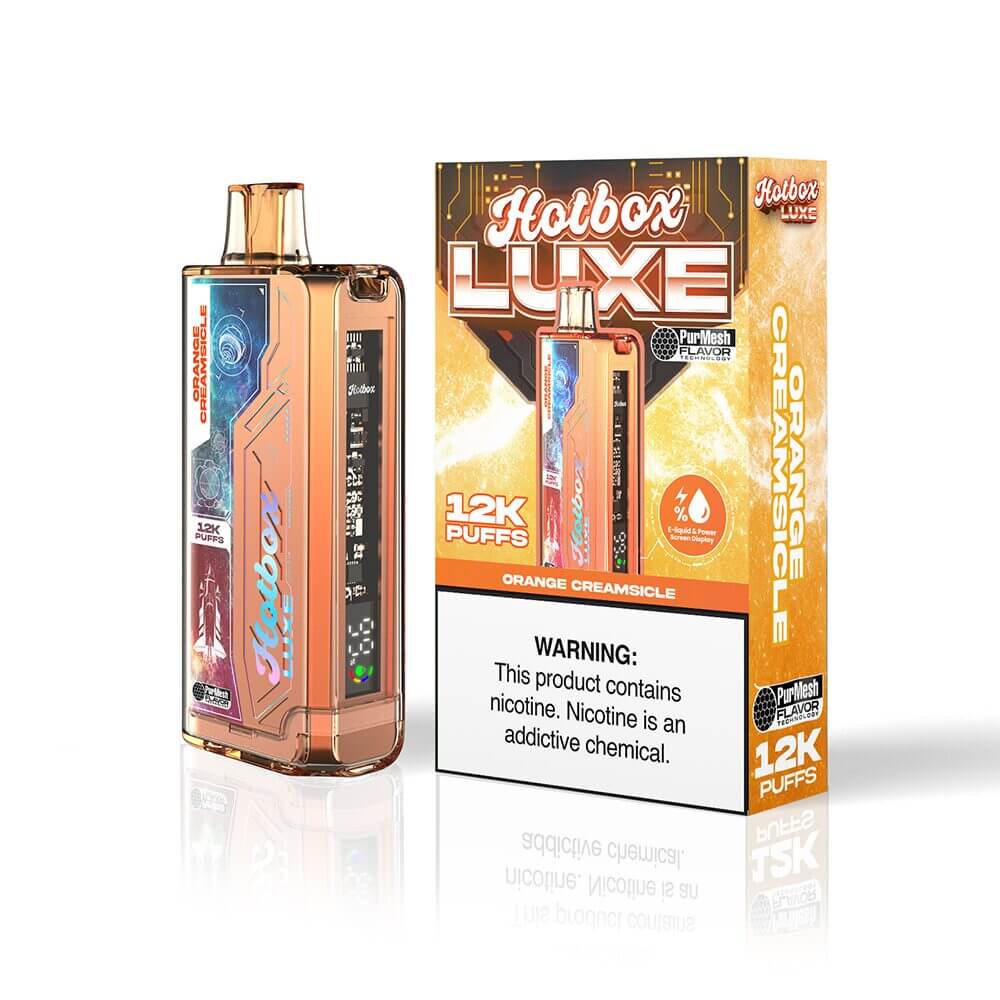 Puff HotBox Luxe Disposable | 12000 puffs | 20mL | 50mg | Orange Creamsicle with packaging