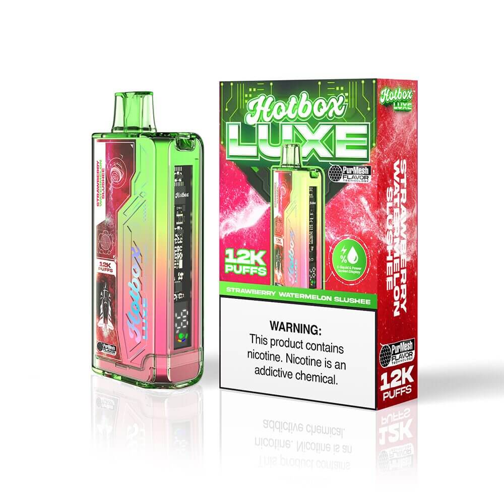 Puff HotBox Luxe Disposable | 12000 puffs | 20mL | 50mg | Strawberry Watermelon Slushee with packaging