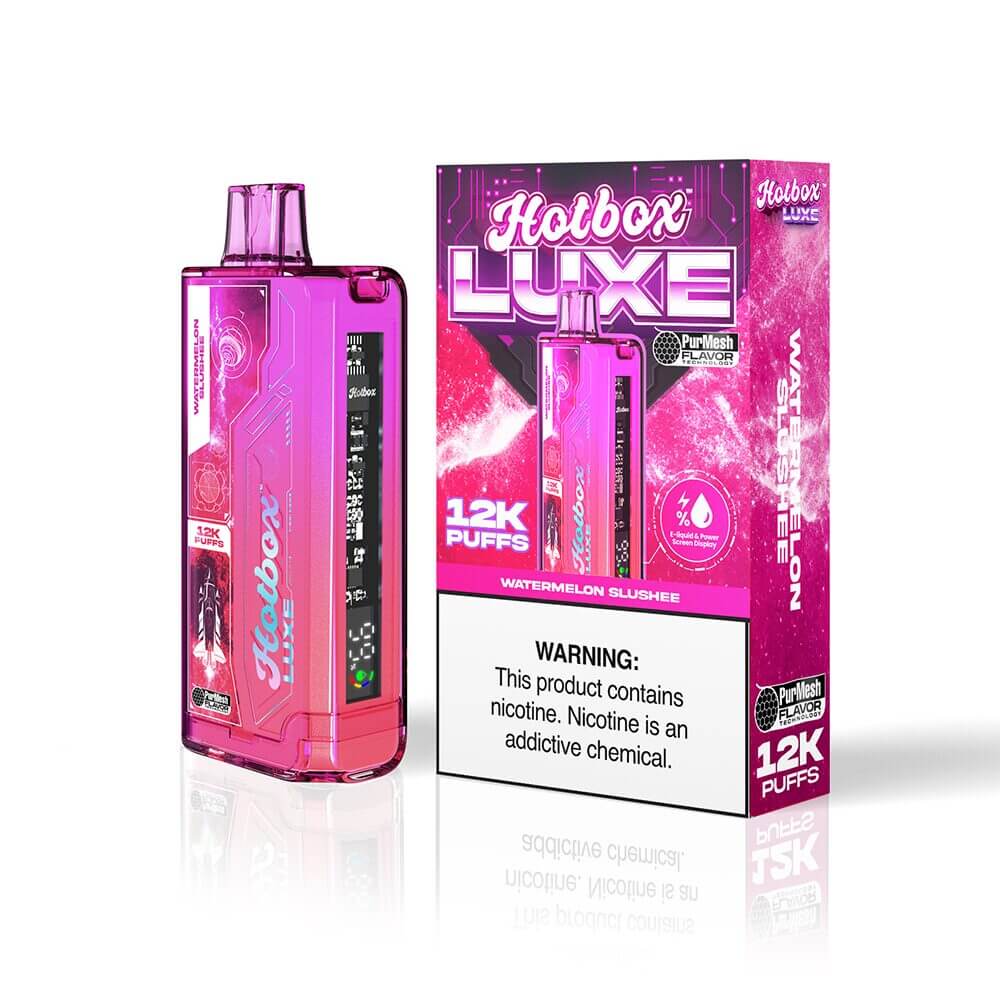 Puff HotBox Luxe Disposable | 12000 puffs | 20mL | 50mg | Watermelon Slushee with packaging
