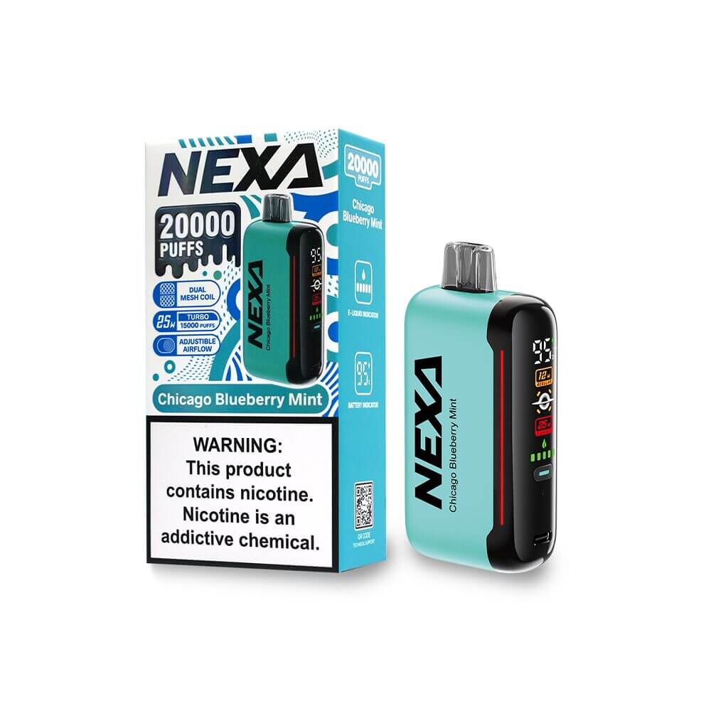 NEXA N20000 Disposable | 20000 Puffs | 20mL | 50mg | Chicago-Blueberry-Mint with packaging