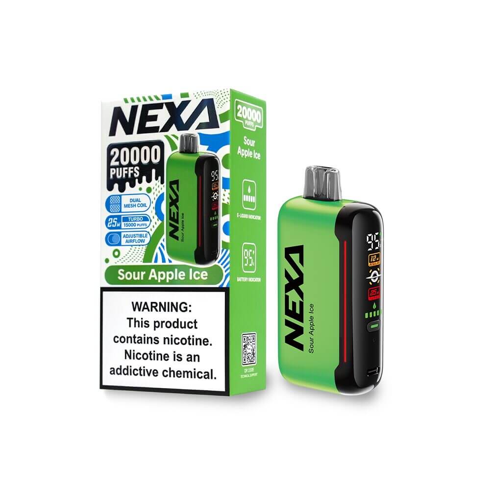 NEXA N20000 Disposable | 20000 Puffs | 20mL | 50mg | Sour-Apple-Ice with packaging