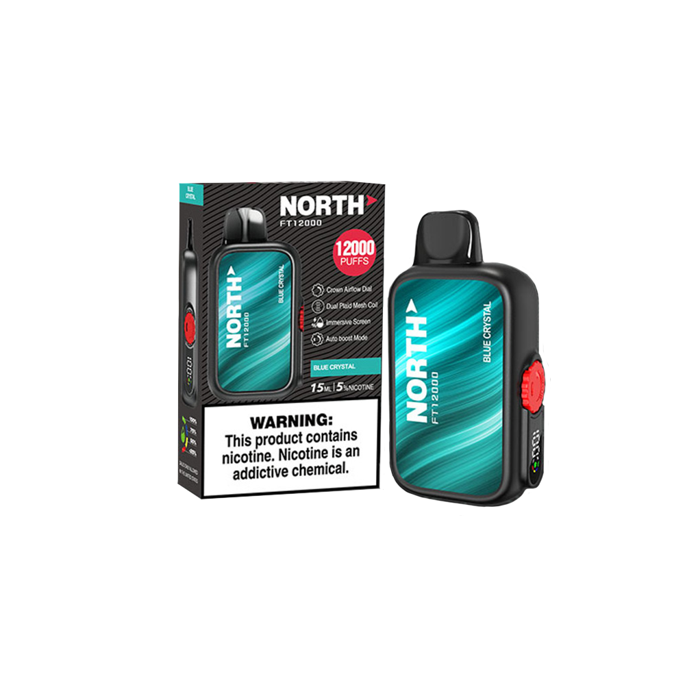 North FT12000 Disposable | 12000 Puffs | 15mL | 50mg | Blue Crystal with packaging