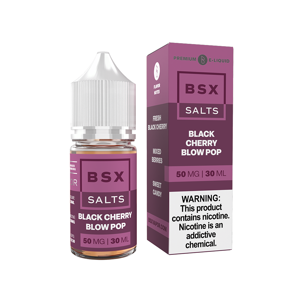 Glas BSX TFN Salts-Black Cherry Blow Pop, 30mL with packaging