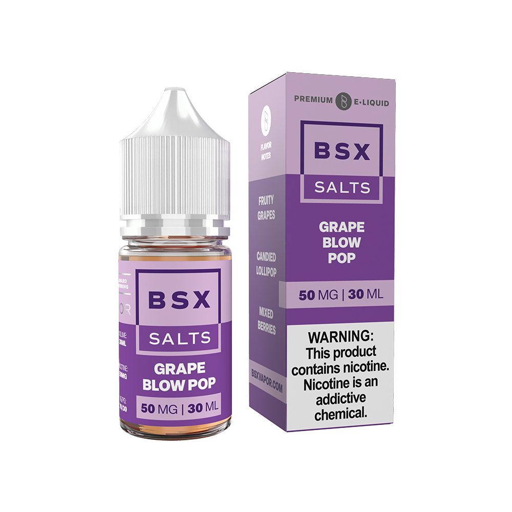 Glas BSX TFN Salts-Grape Blow Pop, 30mL with packaging