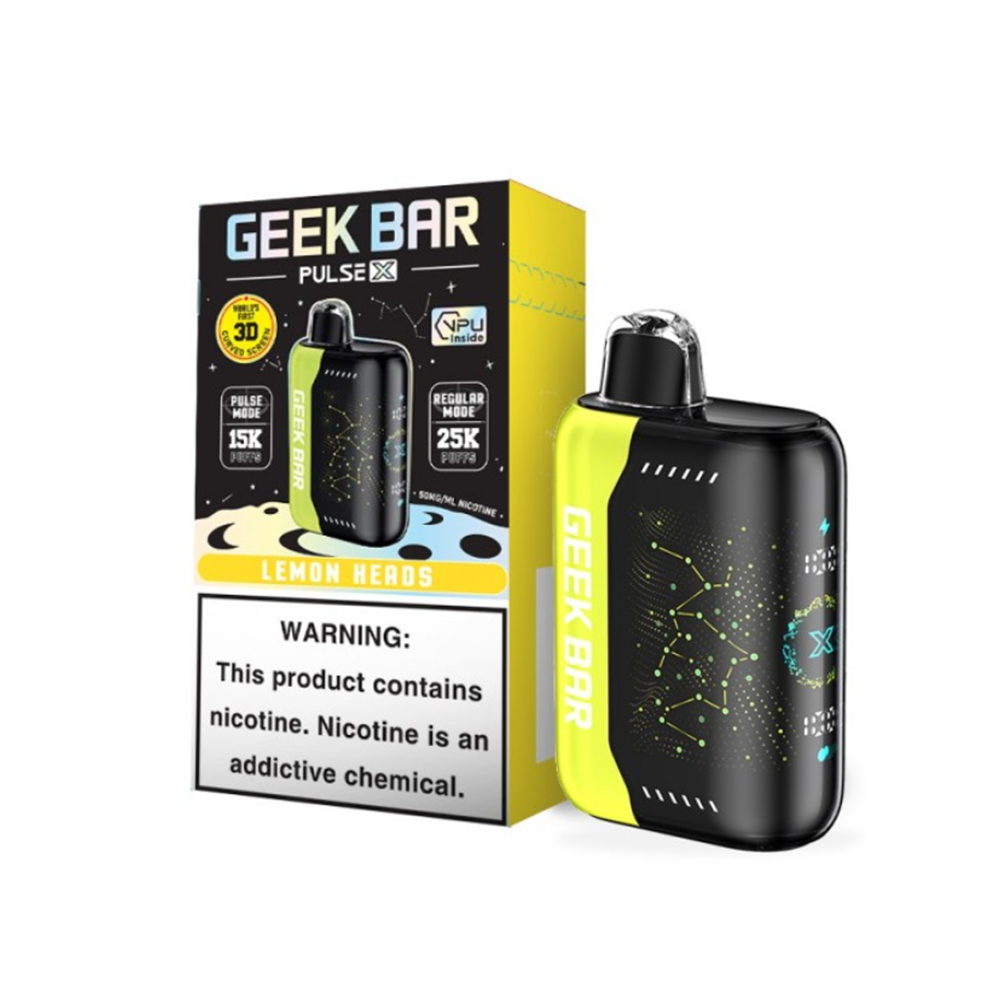 Geek Bar Pulse X Disposable | 25000 Puffs | 18mL | 50mg | Lemon Heads with packaging