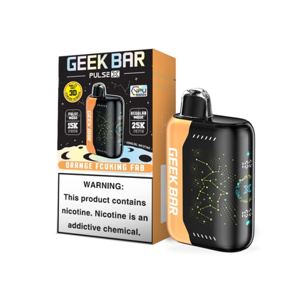 Geek Bar Pulse X Disposable | 25000 Puffs | 18mL | 50mg | Orange Fcuking Fab with packaging