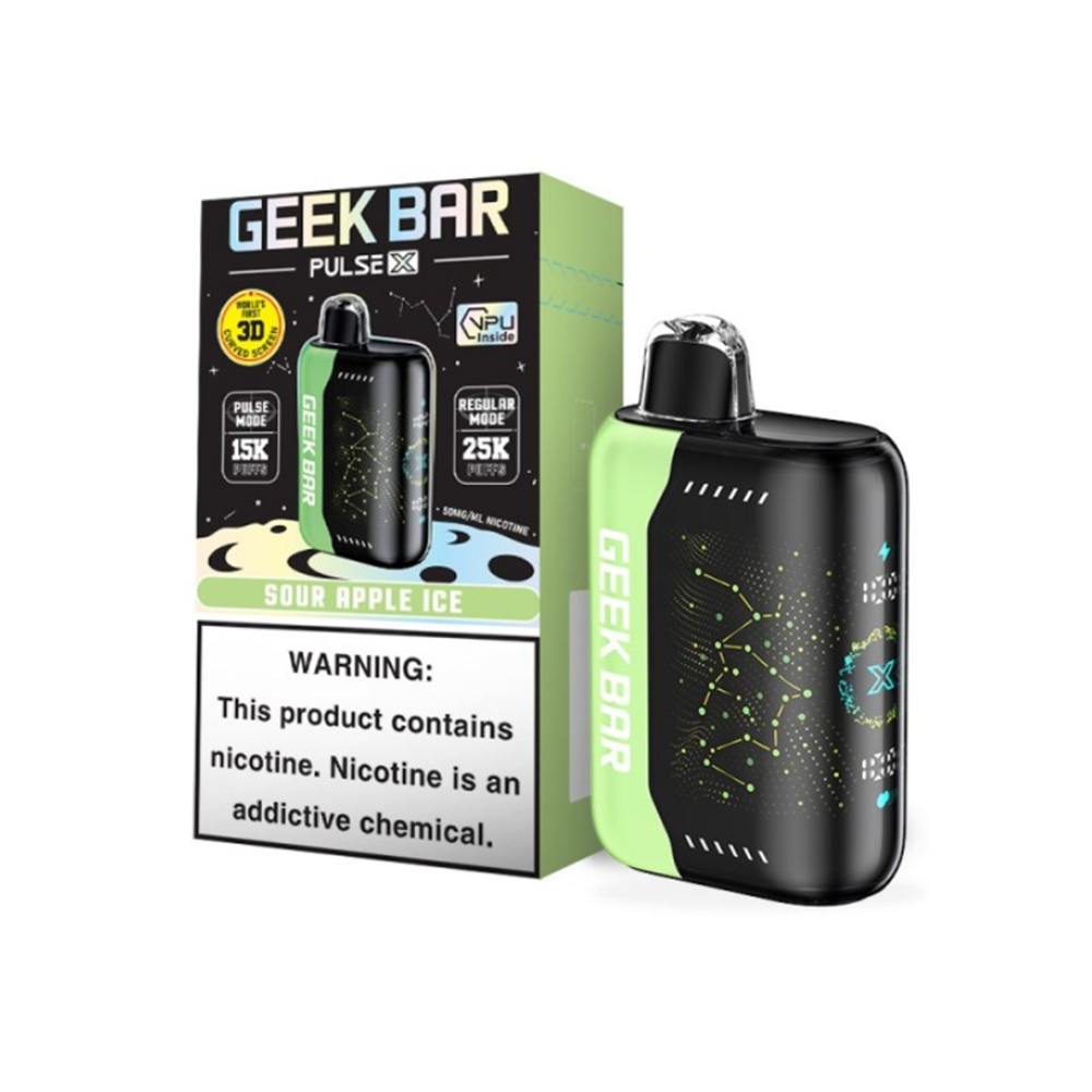 Geek Bar Pulse X Disposable | 25000 Puffs | 18mL | 50mg | Apple Ice with packaging