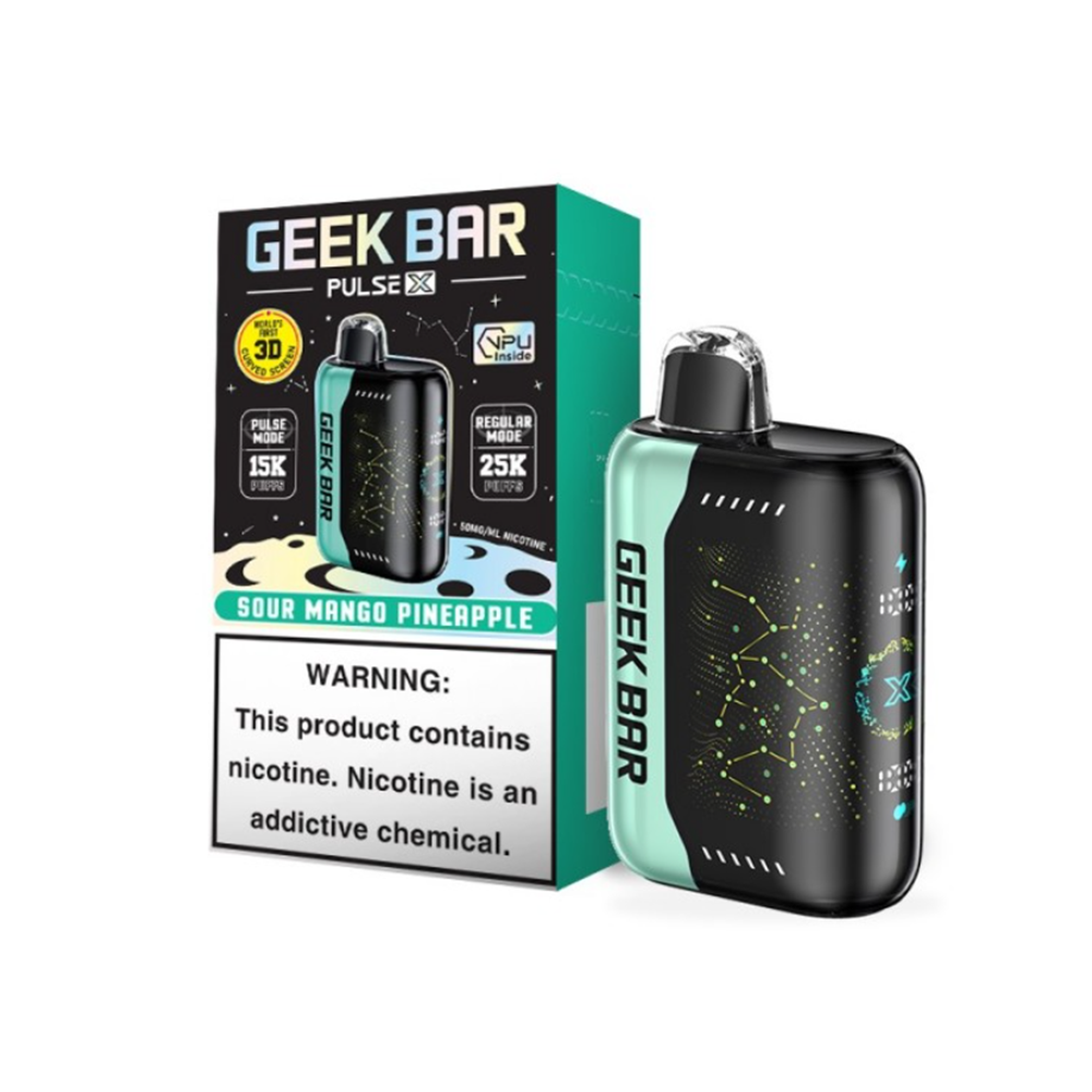 Geek Bar Pulse X Disposable | 25000 Puffs | 18mL | 50mg | Sour mango Pineapple with packaging
